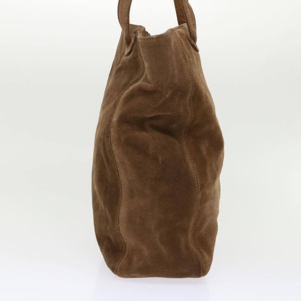 CHANEL Tote Bag Suede Brown CC Auth - Picture 5 of 15